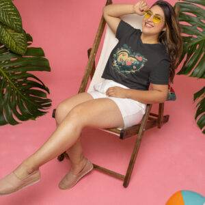 New Cute Heart  V-Neck Tee