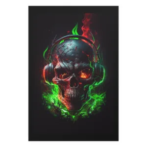 Skull with headphones Poster