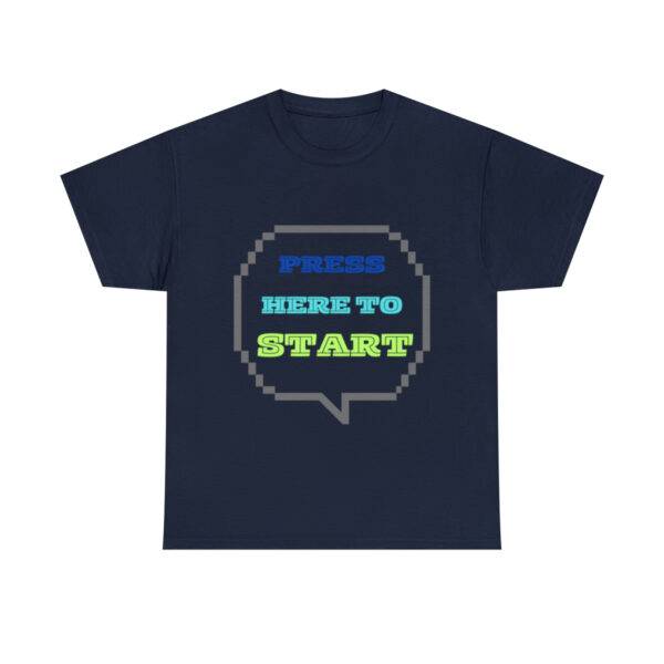 PRESS HERE TO START Unisex Tee - Image 2