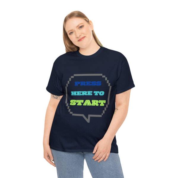 PRESS HERE TO START Unisex Tee - Image 4