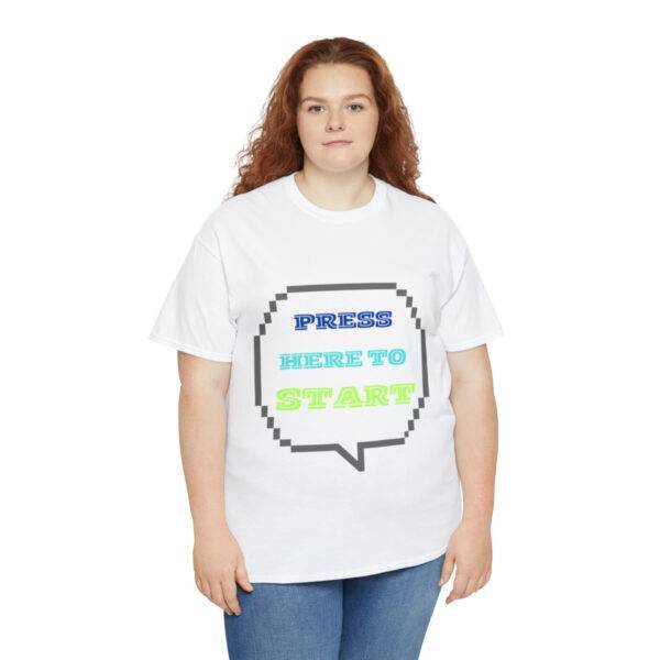 PRESS HERE TO START Unisex Tee - Image 7