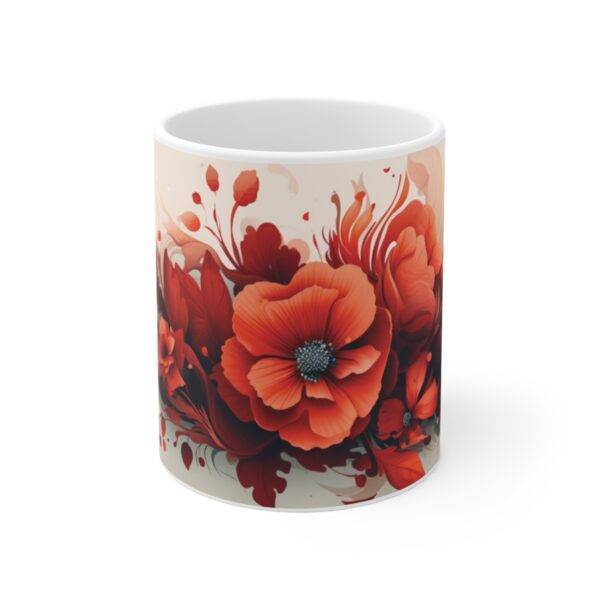 Orange Color Flowers Mug - Image 8