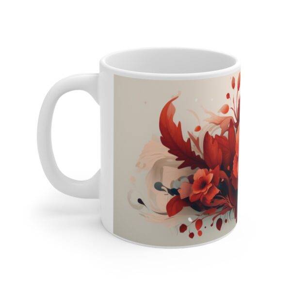 Orange Color Flowers Mug - Image 9