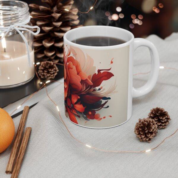 Orange Color Flowers Mug - Image 11