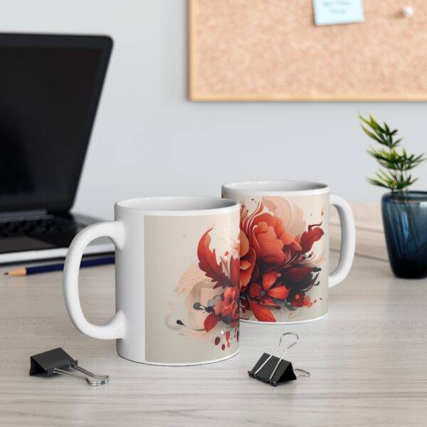 Orange Color Flowers Mug - Image 12