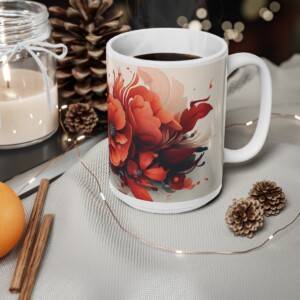 Orange Color Flowers Mug