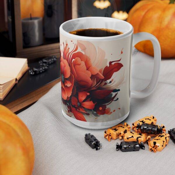 Orange Color Flowers Mug - Image 7