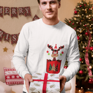 Man Christmas Long Sleeve Tee