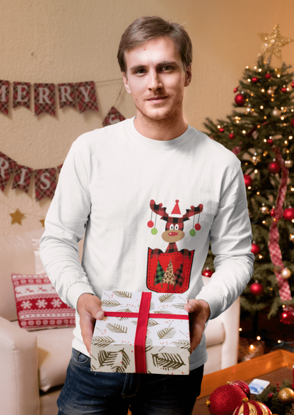 Man Christmas Long Sleeve Tee