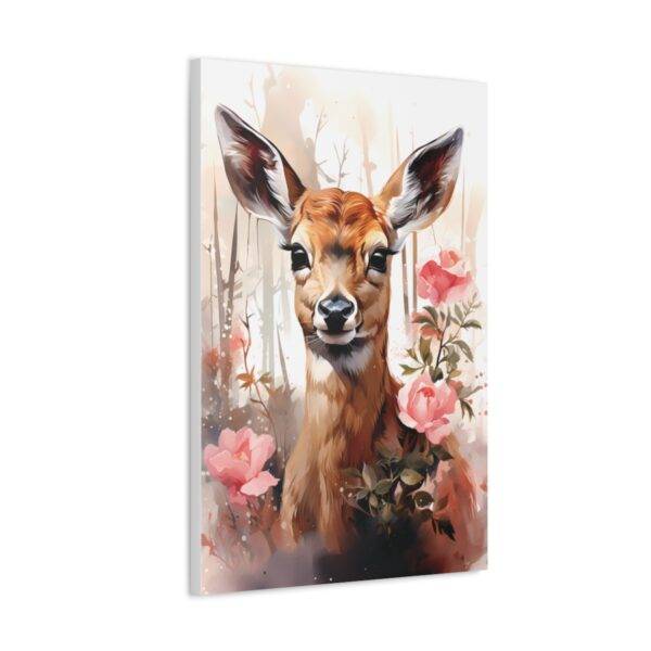 New Deer In Woods Canvas Poster - Image 3