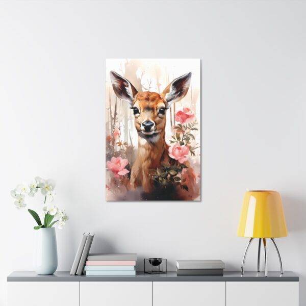 New Deer In Woods Canvas Poster - Image 4