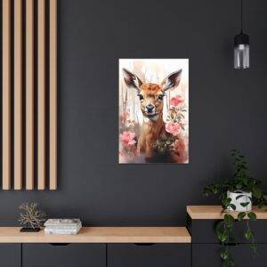 New Deer In Woods Canvas Poster