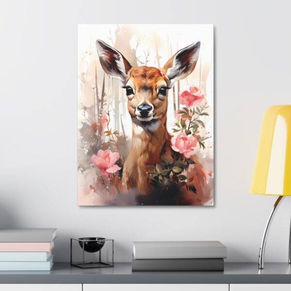 New Deer In Woods Canvas Poster - Image 11