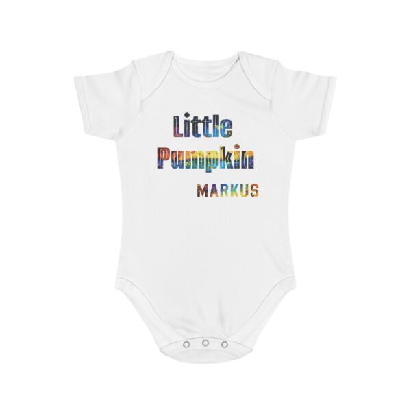 Little Pumpkin Short Sleeve Baby Bodysuit - Image 2