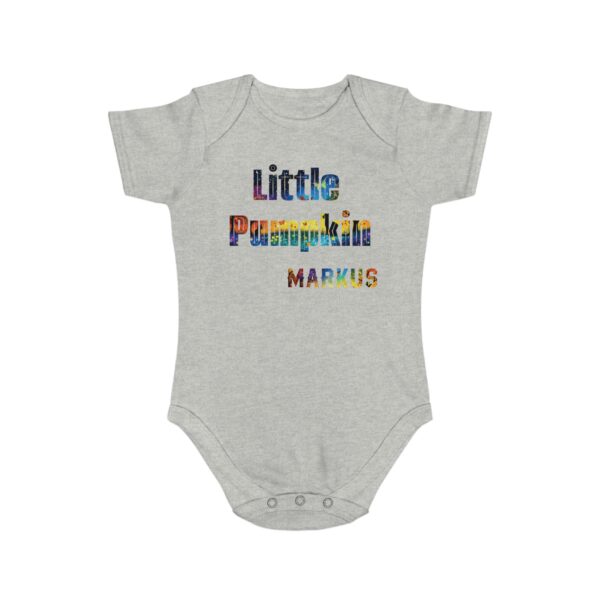 Little Pumpkin Short Sleeve Baby Bodysuit - Image 5