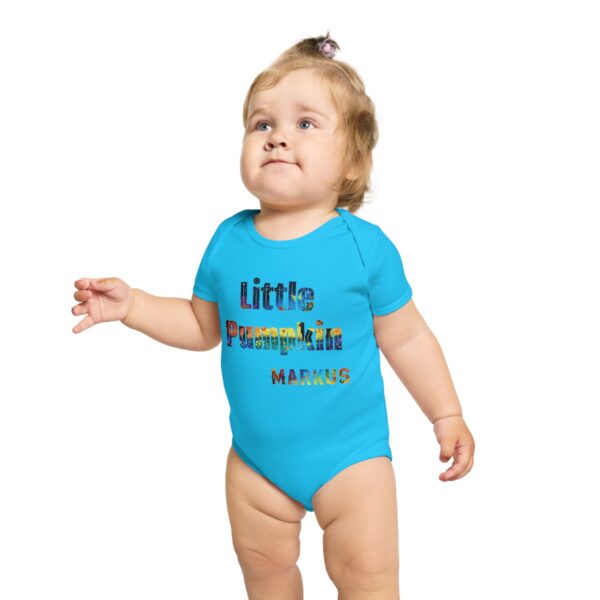 Little Pumpkin Short Sleeve Baby Bodysuit - Image 7